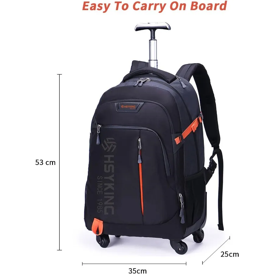 حقيبة ظهر للكمبيوتر المحمول مقاومة للماء مقاس 20 بوصة، حقيبة ظهر بعجلات لأشخاص الأعمال البالغين وركاب السفر