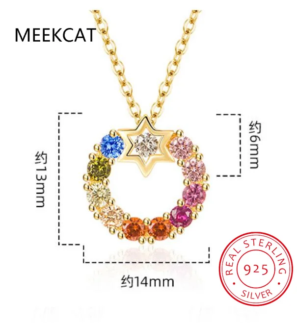 Natural Garnet Amethyst Citrine Peridot Blue Topaz 925 Sterling Silver Circle Necklace+Earring Colorful Gemstone Jewelry Set view 6
