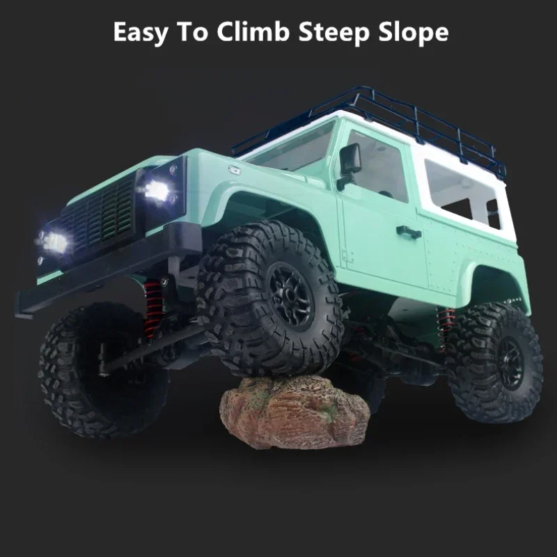 Voiture d'escalade tout-terrain RC 1/12 2.4G 4WD, jouet pour enfants, Simulation en alliage multi-Terrain, voiture de course tout-terrain avec lumière LED brillante, jouets