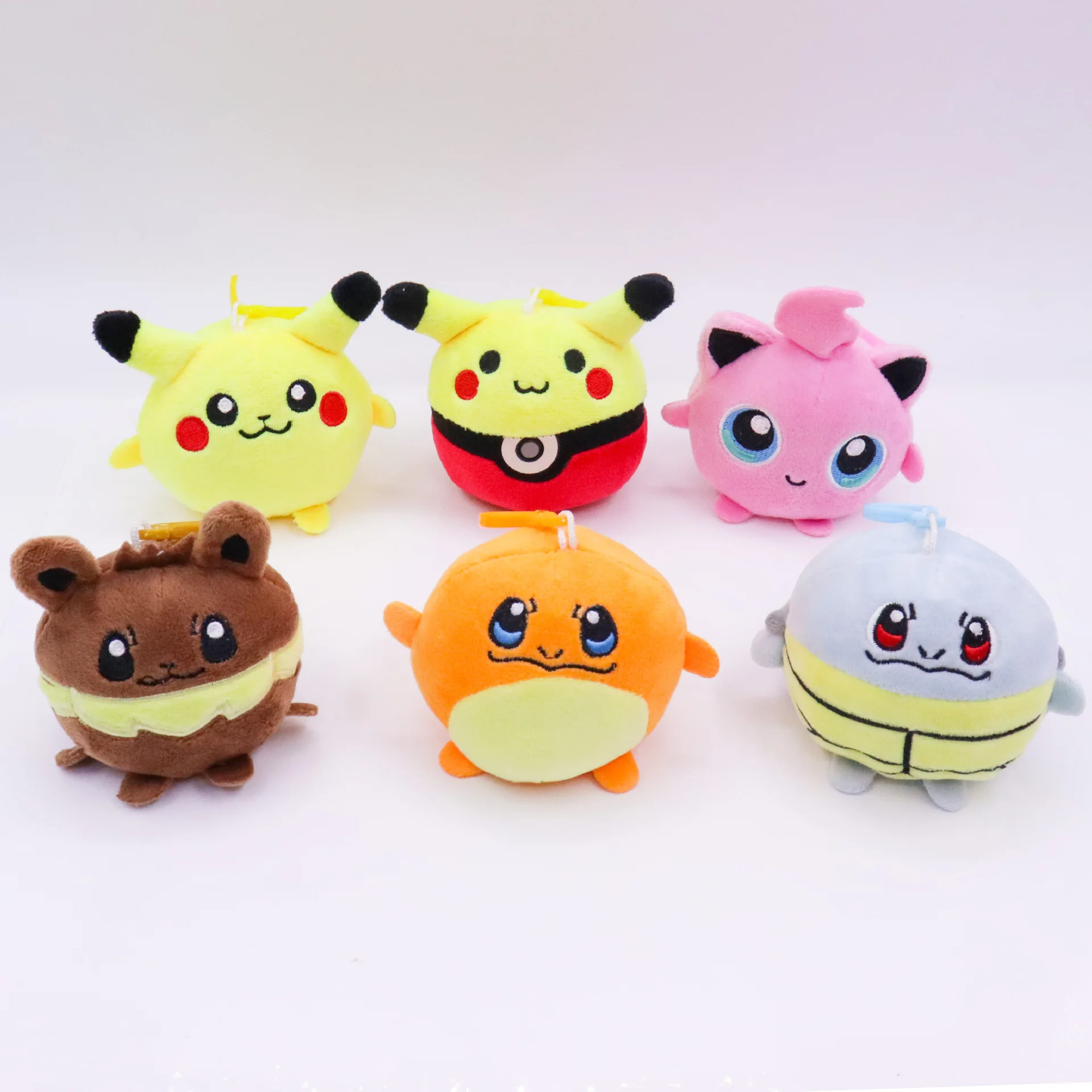 

6pcs/Set 10cm Pocket Animals Pikachu Squirtle Bulbasaur Stuffed Doll Pendants Pokemon Plush Toys Gifts For Child