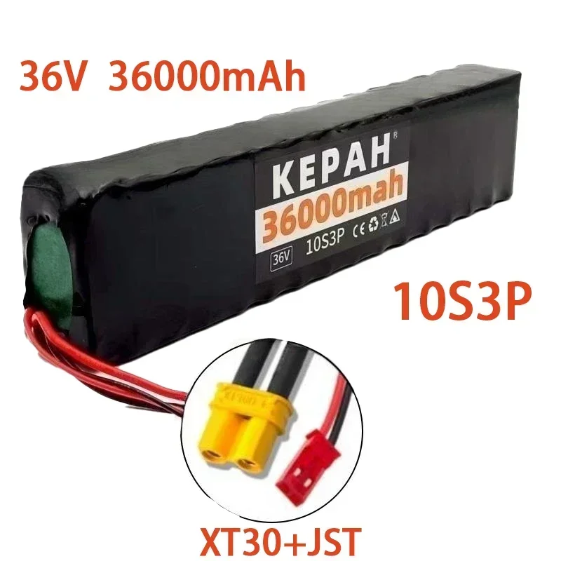 10S3P 36V lithium battery pack  36000mAh Rechargeable Lithium Battery Pack 1000W Power Modified Bicycle Electric Scooter  +BMS