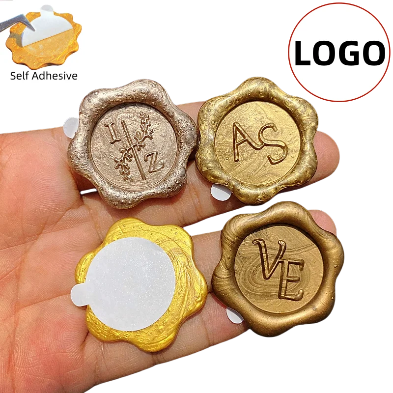 

Personalized Wax Seal Stickers for Design Your LOGO,Wedding Invitation Stamps With Backing Self Adhesive Tape Custom Wax Seals