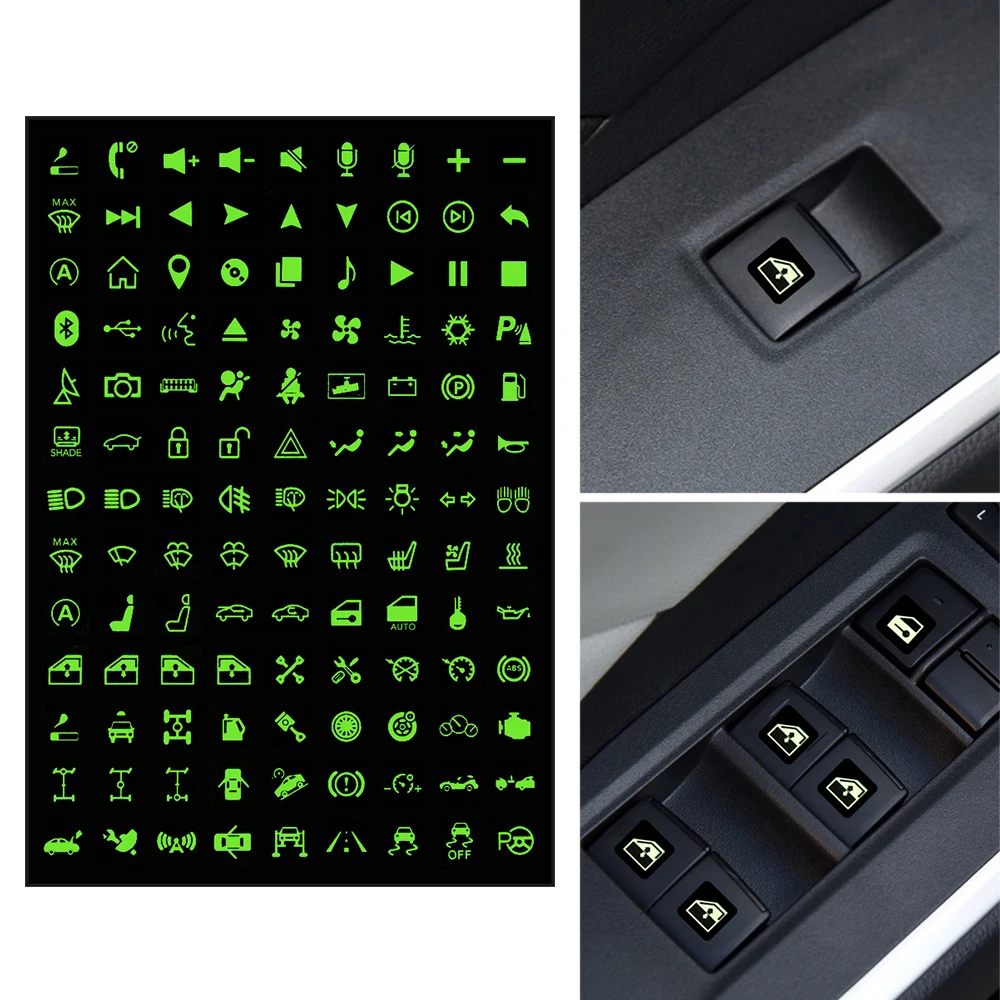 Car Luminous Multi-function Button Sticker for Chevrolet Malibu Sail Aveo Captiva Trax Tracker Cruze Holden Equinox Epica SS