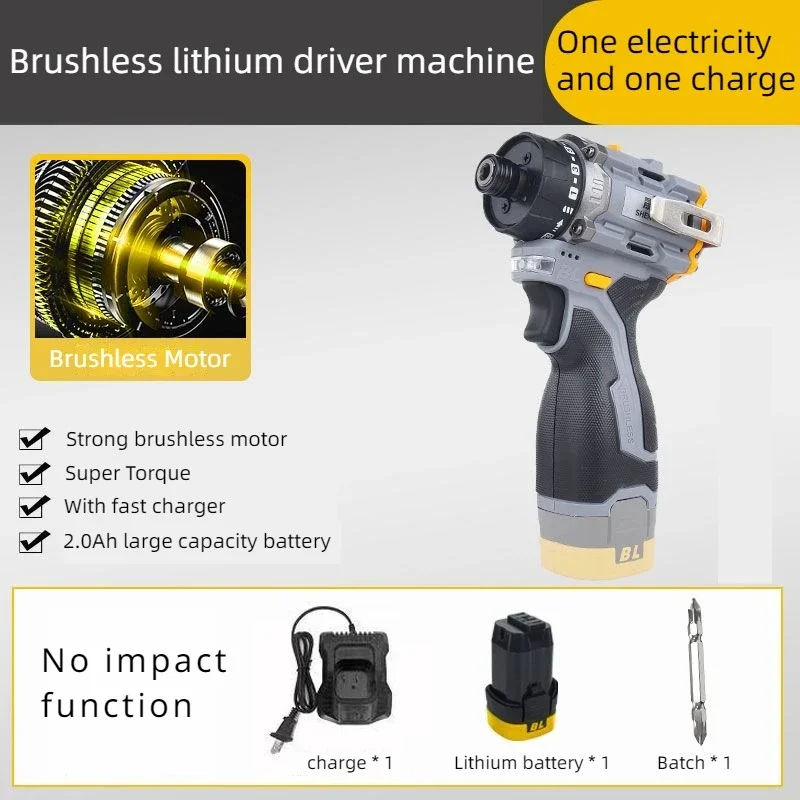 Brushless Impact Drill Cordless Electric Screwdriver Electric Hammer Drill Wireless Hand Drill Lithium-Ion Battery Power Tools