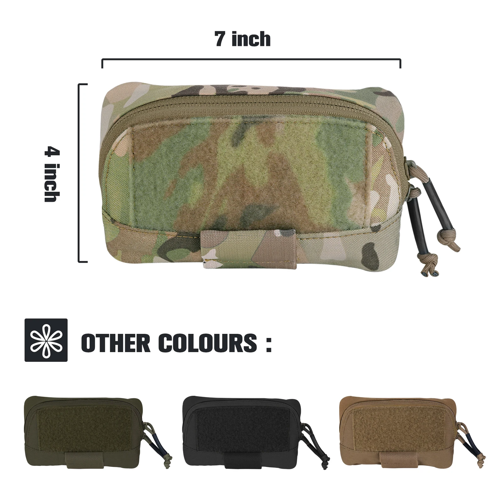 Imagem -06 - Krydex-tactical Admin Pouch Utilitário Molle Belt Pouch x Organizador de Armazenamento Painel Pouch Caça Paintball Colete Acessórios