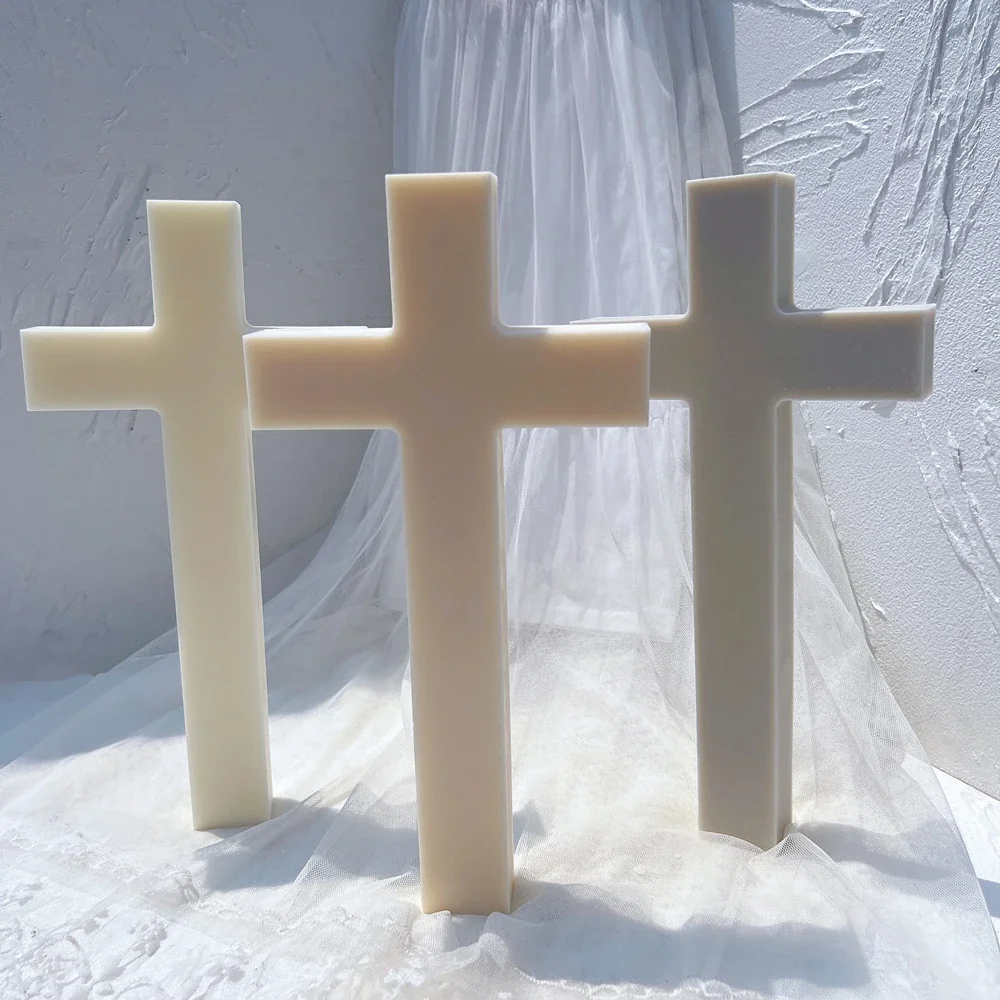 Big Size Cross Candle Silicone Mold Resin Mould Concrete Decor Soy Wax Molds