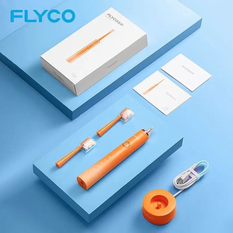 Flyco 2025 nova escova de dentes elétrica recarregável cabelo macio vibração sônica escova de limpeza automática para adultos homens e mulheres