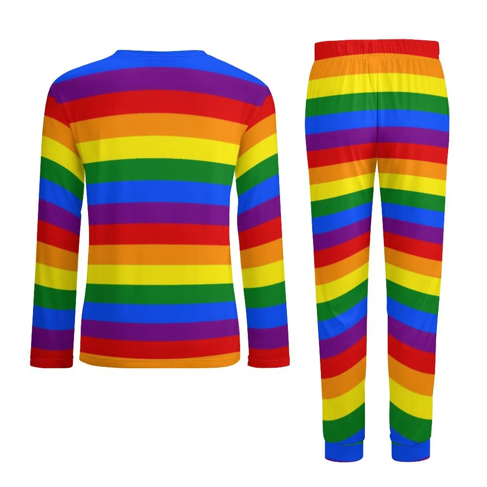 Pigiama con bandiera arcobaleno colorato Daily Gay Pride LGBT Modern Sleep Nightwear uomo due pezzi manica lunga Trendy pigiama oversize Set