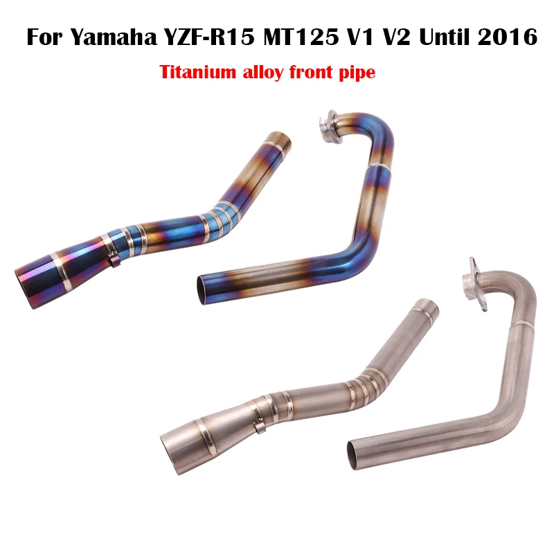 Titanium Alloy 51mm For Yamaha YZF-R15 MT125 V1 V2 Until 2016 Slip On Motorcycle Exhaust Header Front Connect Link Pipe