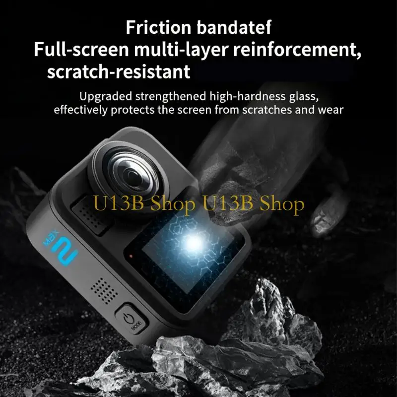 U13B Double Pack Clear Glass Film for Sports Camera Anti Fingerprint Coating