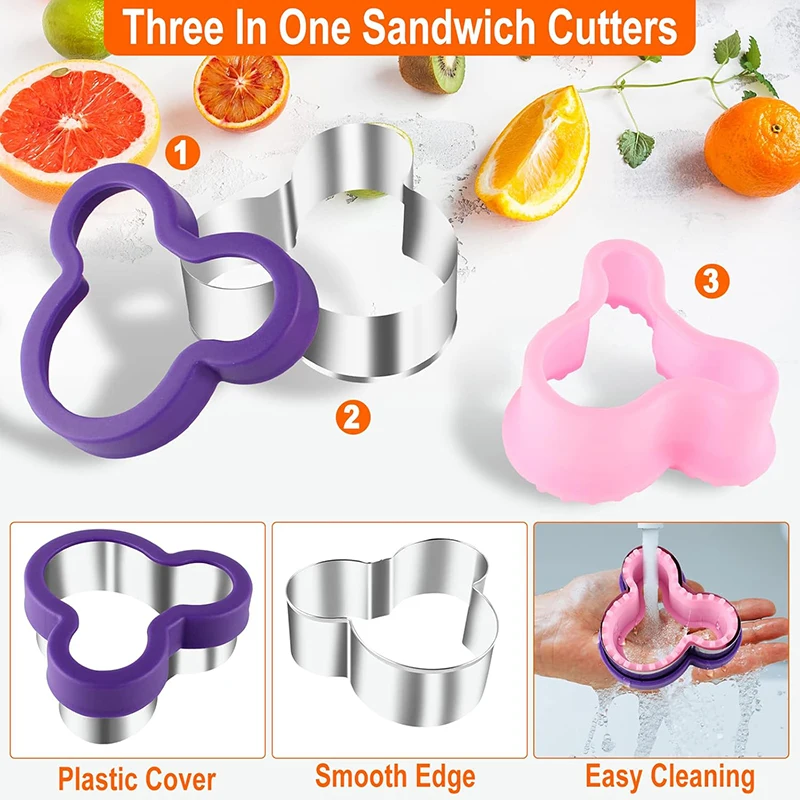 Sandwich Cutter Und Sealer Set Für Kinder Kinder Lebensmittel Kekse Brot Toast Maker Form Obst Gemüse Schneider Formen Backen Werkzeuge – Detail 9