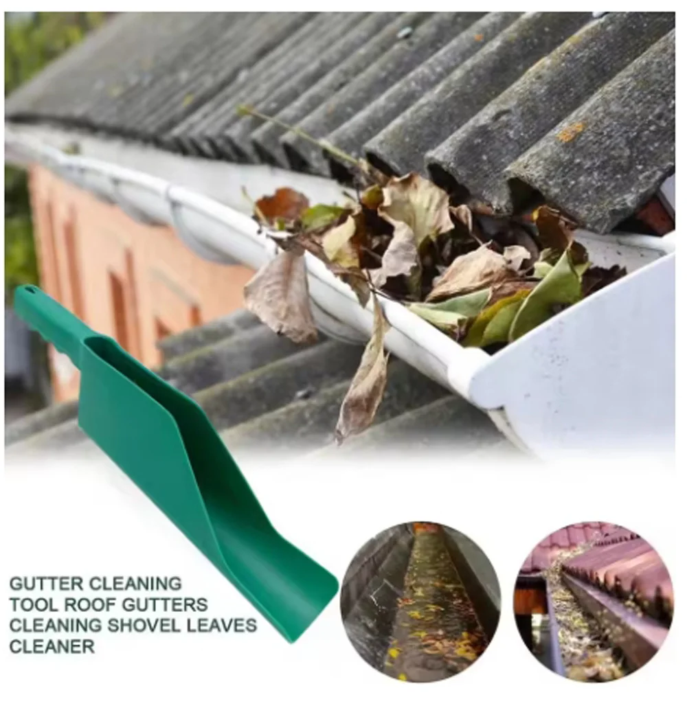Cuillères de gouttière, pelles de nettoyage, outil de nettoyage du toit, débris de saleté flexibles, outil de nettoyage des feuilles de jardin, 1 pièce