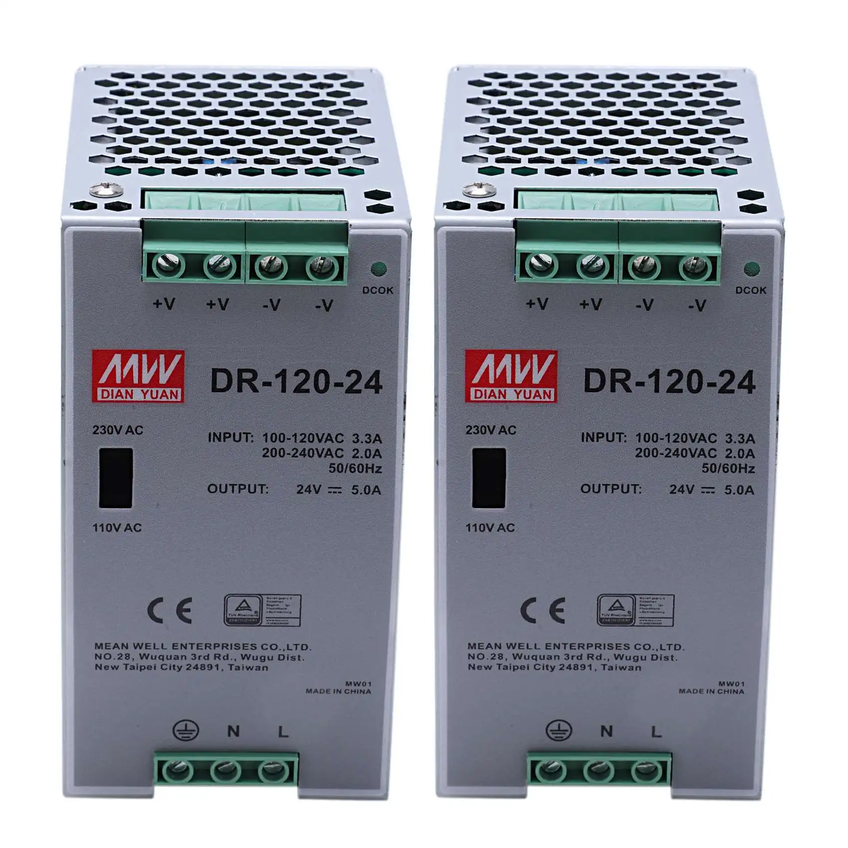 

A37T-2X DR-120-24, 120 Вт, промышленный источник питания на рейке, 24 В, 5 А, импульсный источник питания, монтаж на рейку, импульсный источник питания