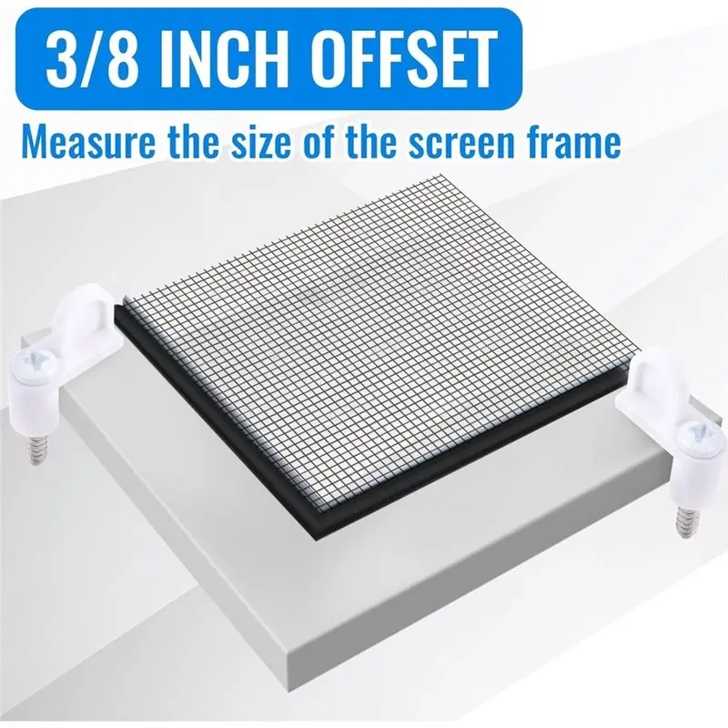 ABKJ-Offset Clips 24 Pack 3/8 In Nylon Window Screen Clip With Screws For Fastening Storm Windows, Storm Panels(White)