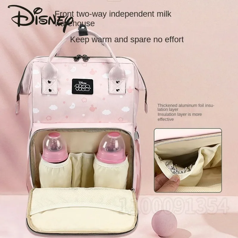 Disney novo saco de fraldas mochila marca de luxo moda saco de fraldas do bebê mochila dos desenhos animados saco do bebê grande capacidade