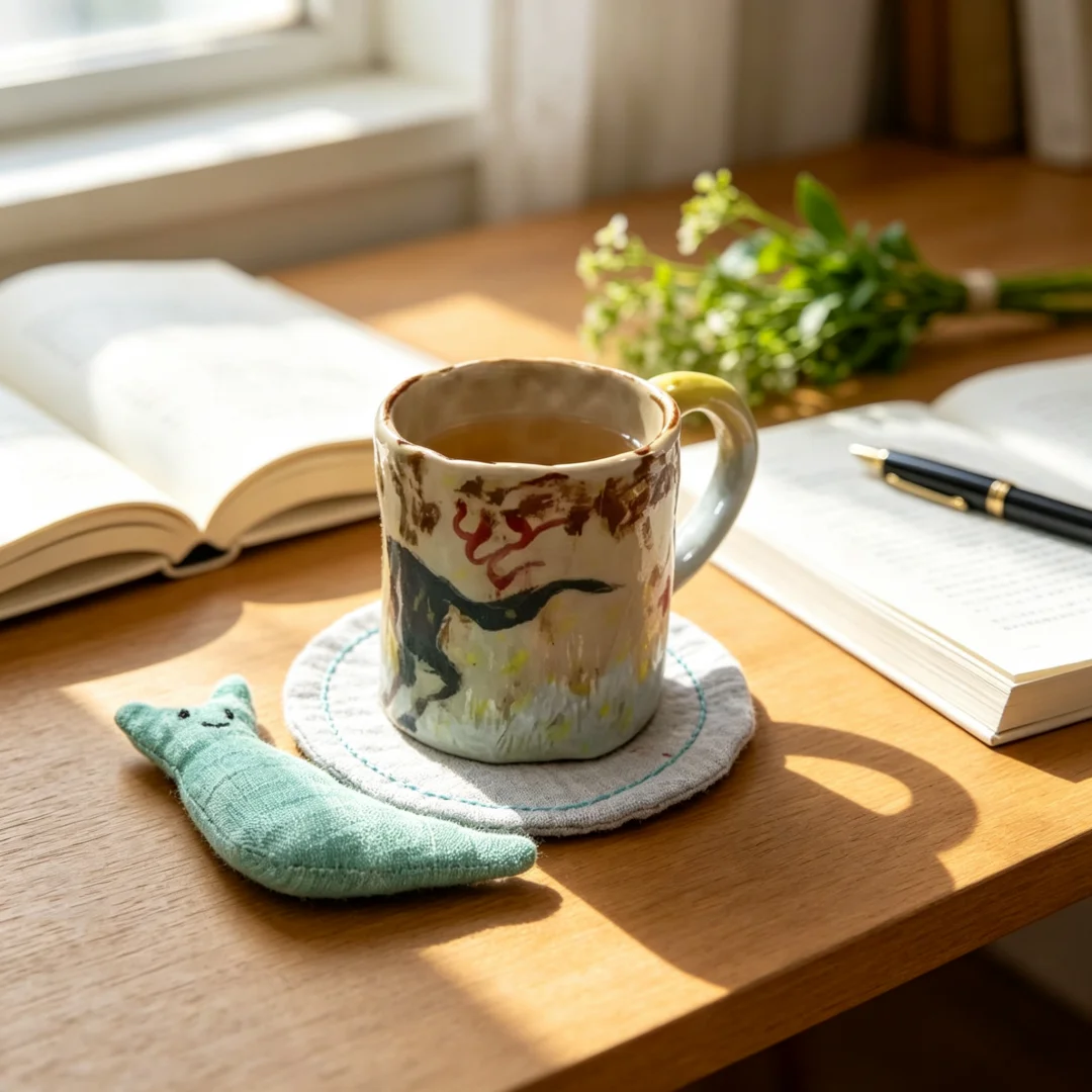 Creative Snail Fabric Coaster Pendant Embroidered Cute Healing Desktop Decoration Insulation Anti-Scald Pad Unique Home Decor