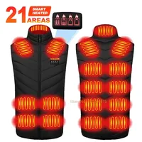Heated Vest 2-21 Areas Men Jacket Heated Winter Womens Electric Usb Heated Tactical Jacket Man Thermal Vest USB Charging Washed