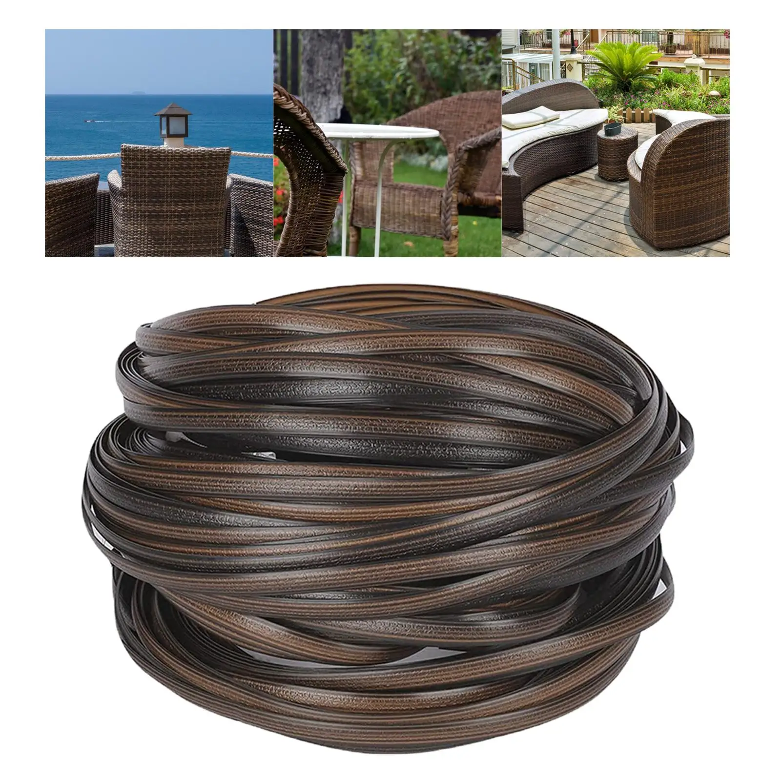 Outdoor Rattan Repair Material Flat Ribbon Wicker Webbing Weaving Kit for Patio Garden Furniture Chair Sofa Couch Basket