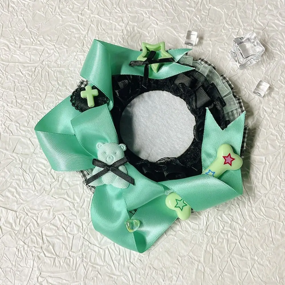 Creative Lace Magnetic Anime Badge Holder Bear Bow Pins Display Base Wings Bell Ornate Ribbon Badge Flower Ita Bag Accessories