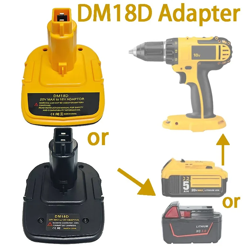 

Для батарей Dewalt/Milwaukee 18 В/20 В адаптер-конвертер DM18D, совместимый с Ni-Cd Ni-MH электроинструмента Dewalt 14,4 В-18 В
