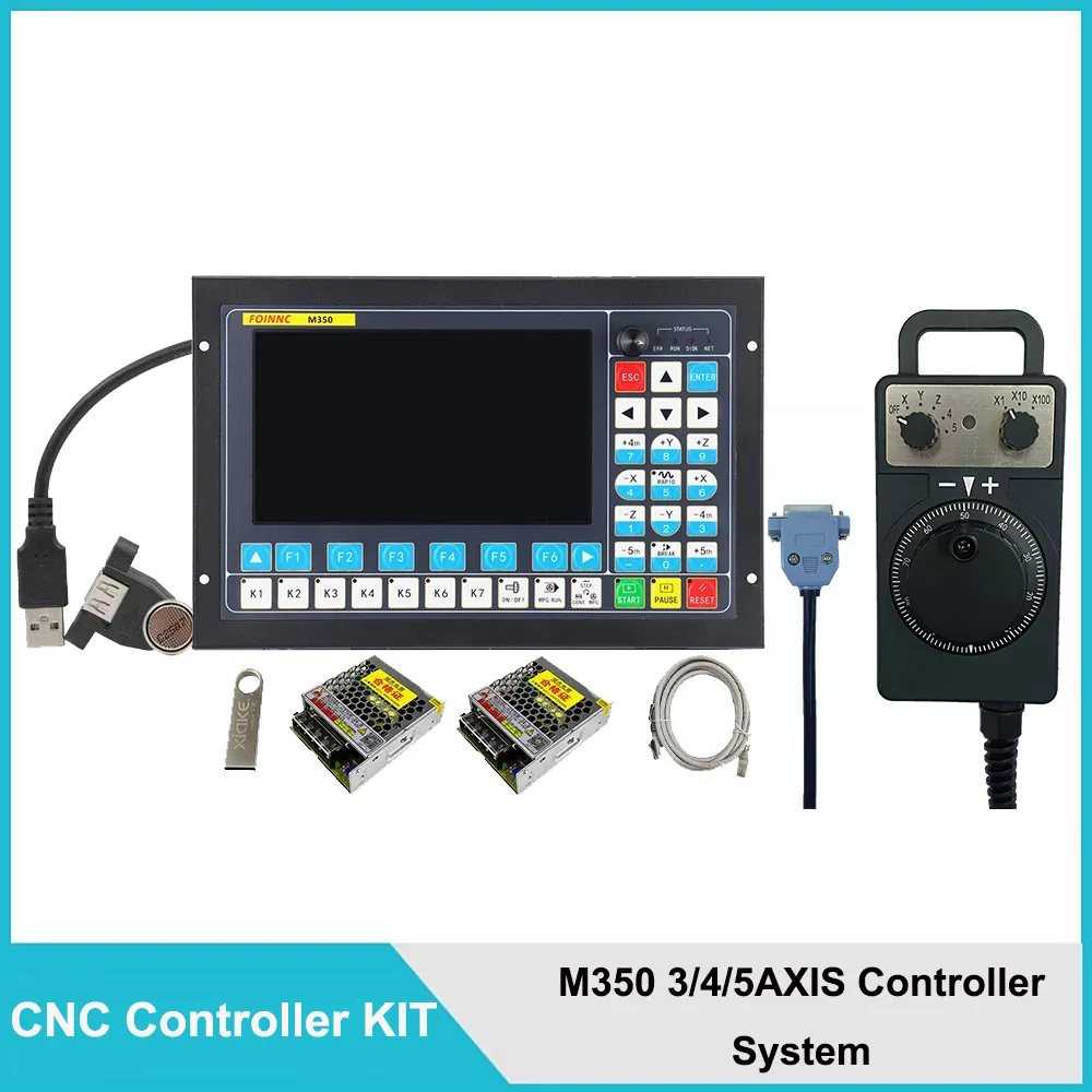 New CNC Kit M350 Motion Control System 3 Axis 4 Axis 5 Axis Motor Controller + 5 Axis Handwheel Electronics + 75W24V Power