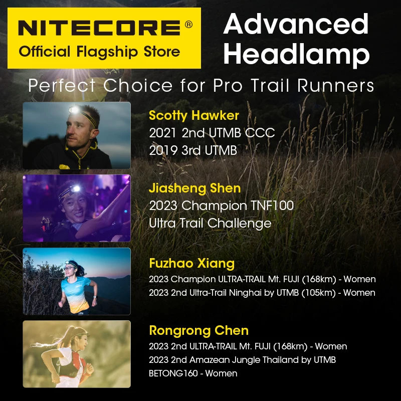 NITECORE NU21 Dual Beam Headlamp USB-C Rechargeable 360 Lumen Running Fishing Lightwieght Outdoor Headlight, Built in Battery