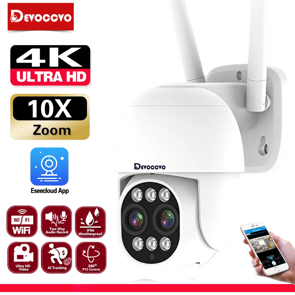 camera de vigilancia de seguranca domestica sem fio lente dupla ai deteccao humana 4k 8mp inteligente wifi ptz zoom 10x cctv protecao 01