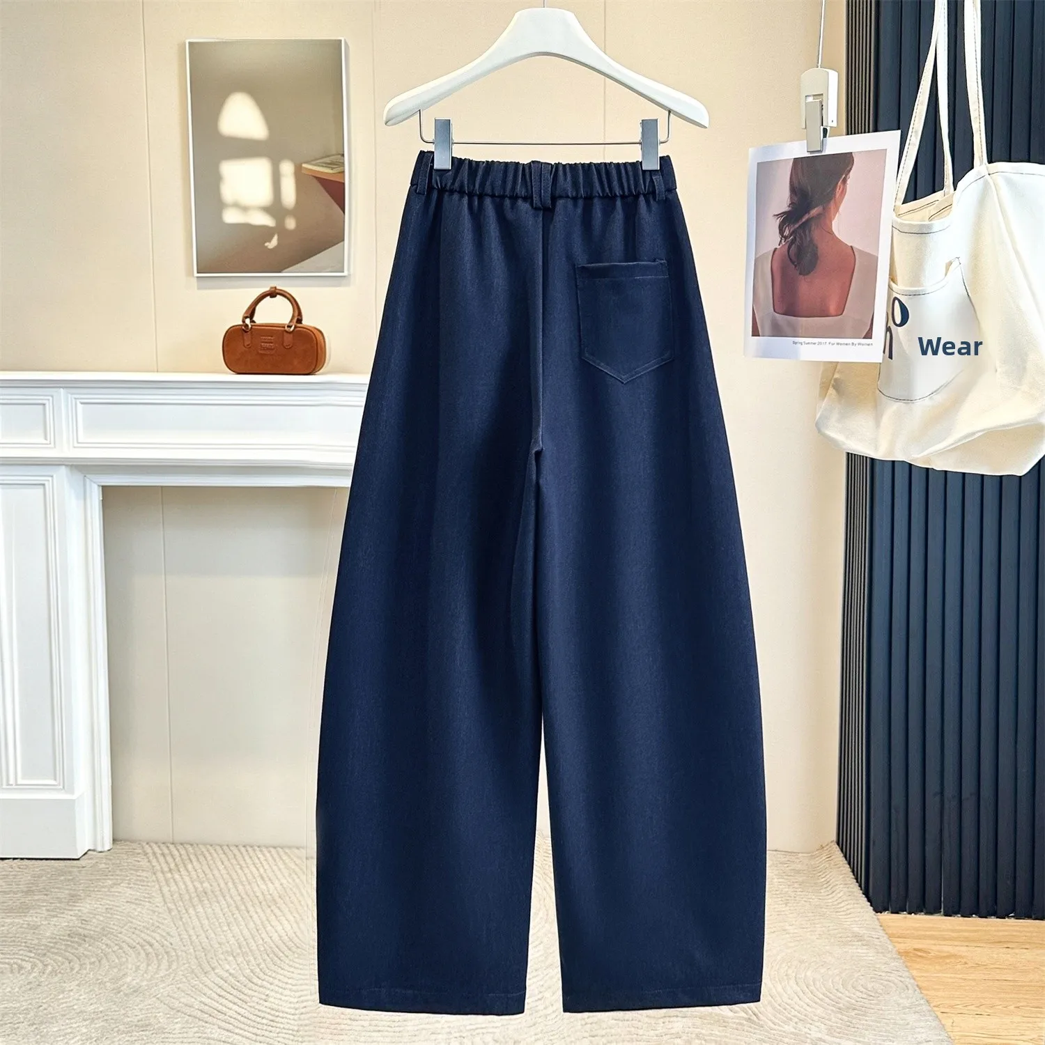High Waist Drapey Slimming Wide Leg Pants Long Trousers Good Quality Casual Straight Knife  Pants Spring Autumn New Style