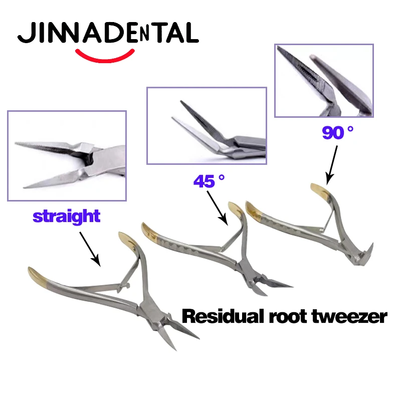 

Dentistry Forceps Tooth Pliers Straight/45°/90° Dental Residual Tweezers Teeth Extraction Tool Root Fragment Minimally Invasive
