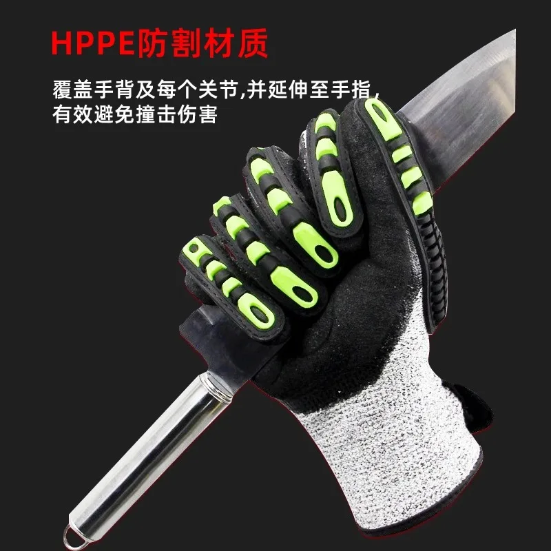 Anti-smashing and anti-shock and anti-impact mechanical cut resistant glovesPuncture and crush resistant work gloves