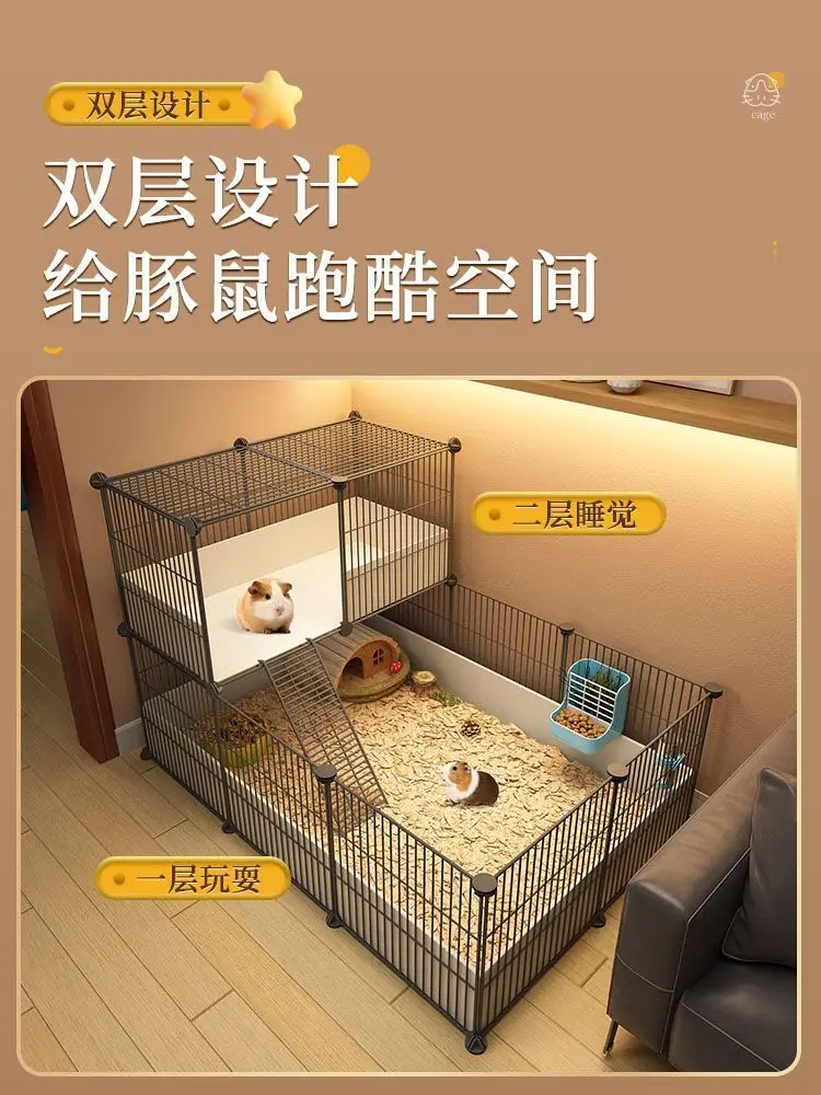 Dutch Pig Pet Fence Household Landscape Rabbit Supplies Cage Large, Large, Cheap House Small Villa Guinea Pig Nest