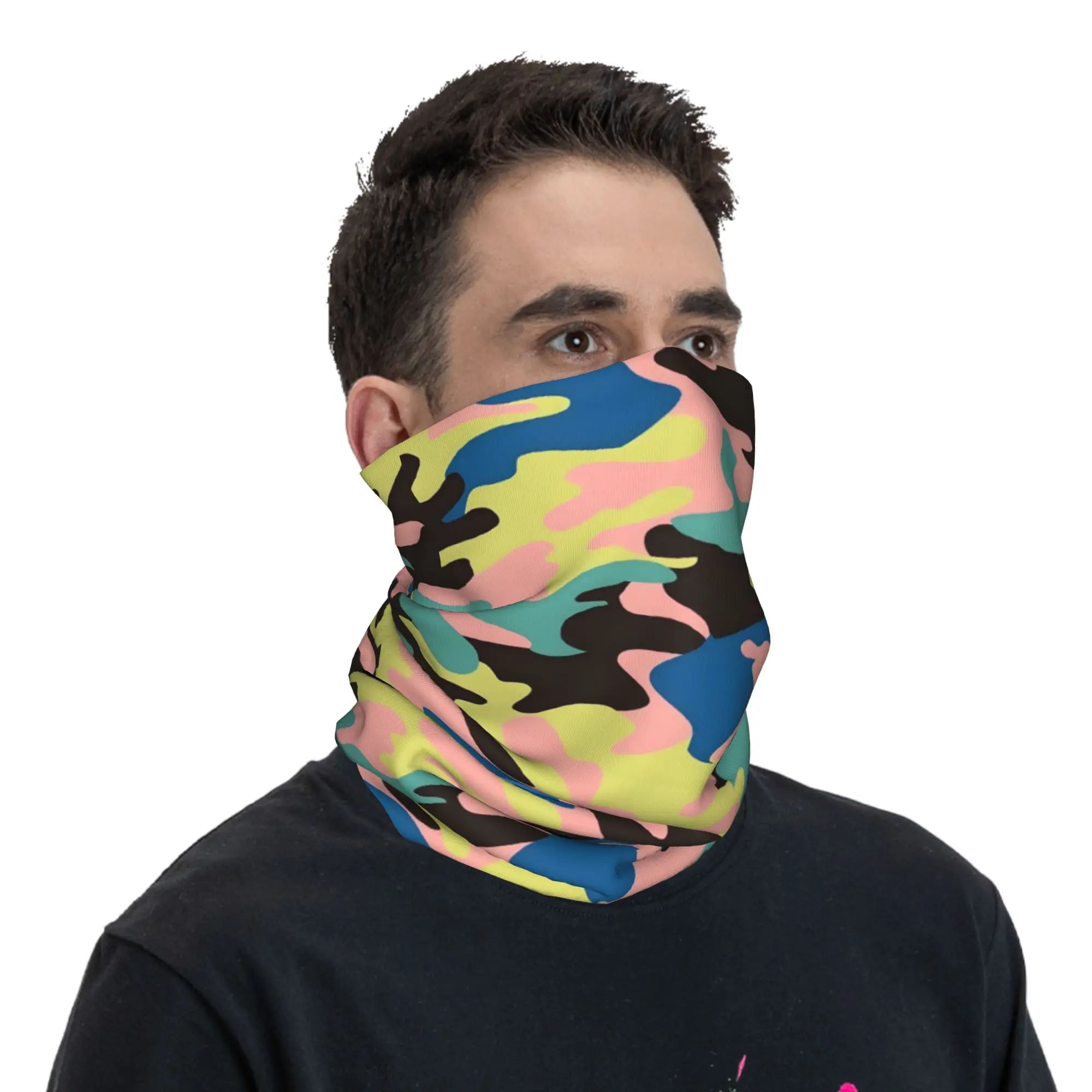 مخصص كامو باندانا الرقبة الجراب للمشي التخييم الرجال النساء التفاف وشاح ملون التمويه نمط عقال أكثر دفئا