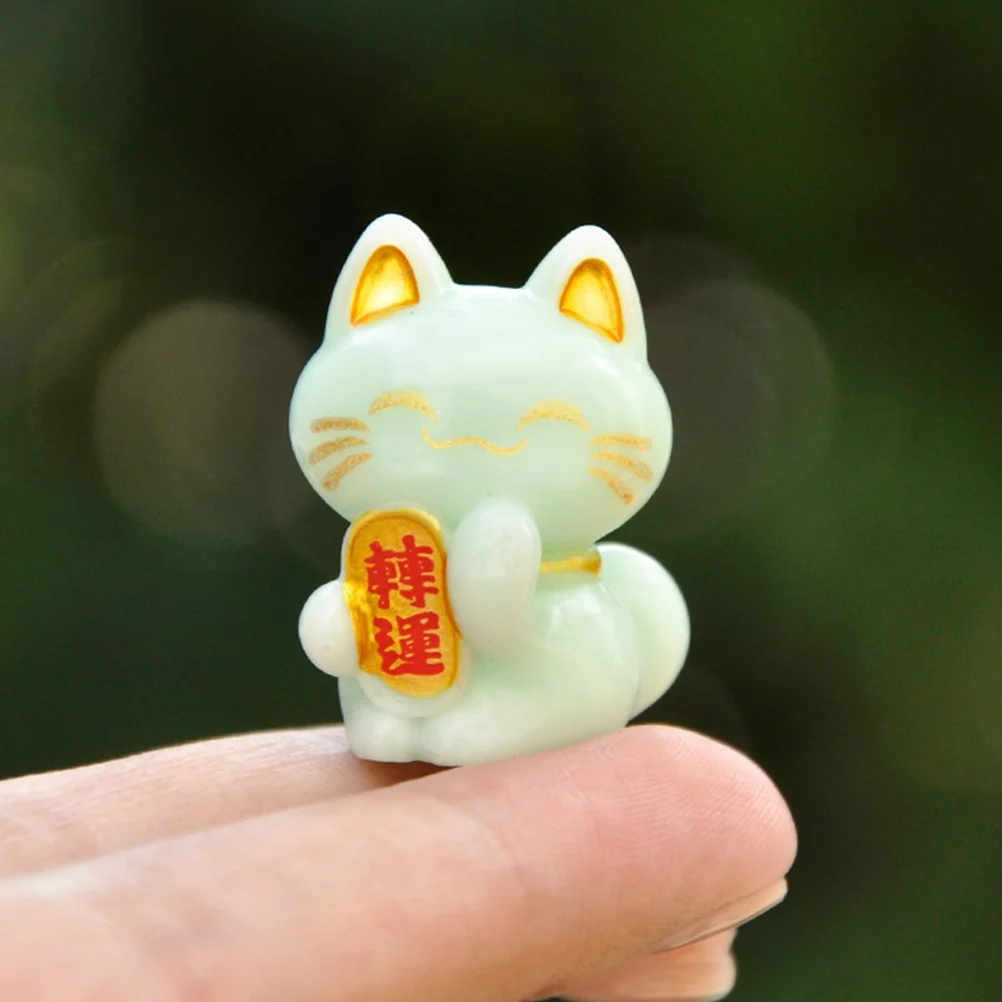 9 Pcs Micro Landscaping Cat Ornaments Mini Lucky The Animal Resin Craft Figurines Accessories Garden Tiny Statues