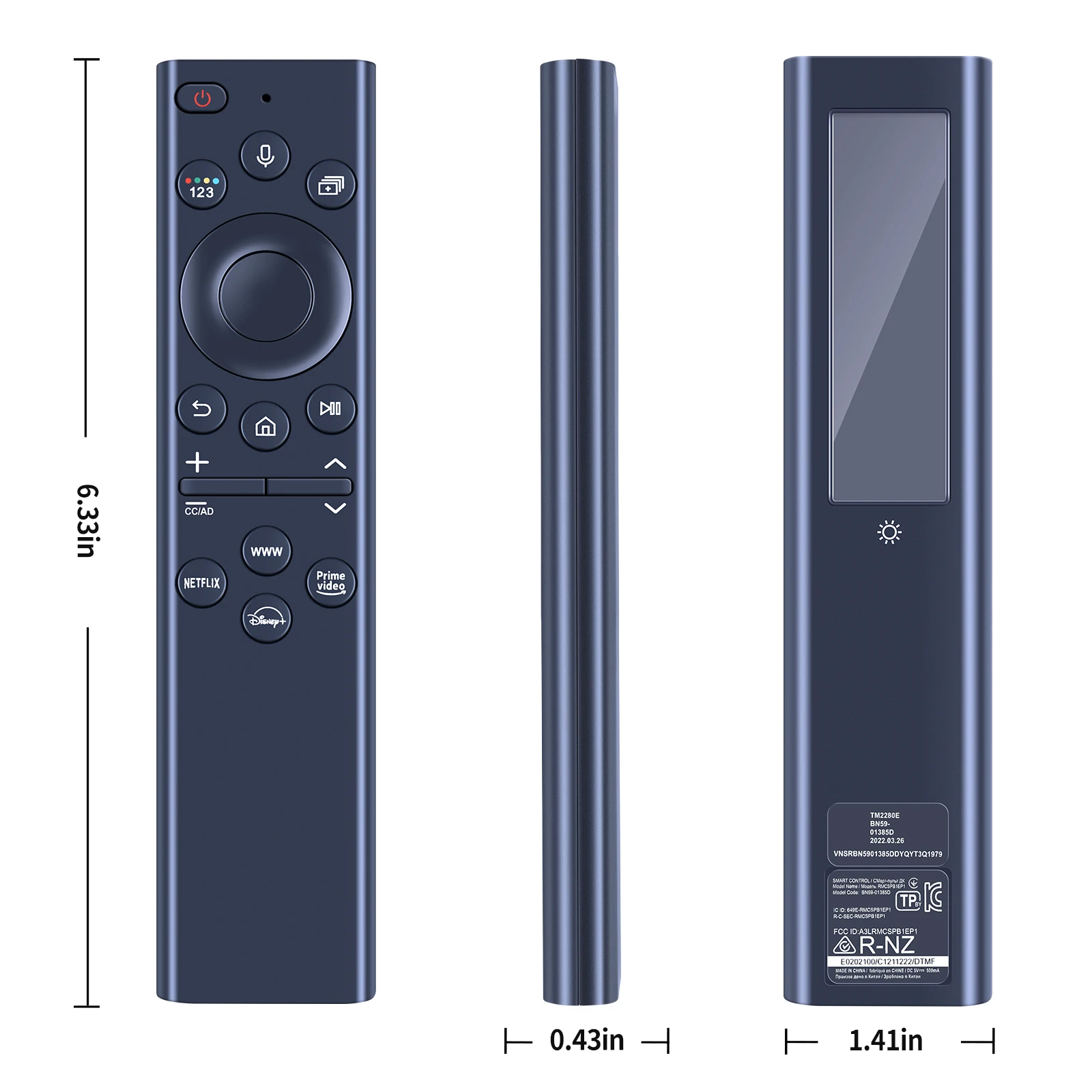 BN59-01385D جهاز التحكم عن بعد الصوتي الشمسي لتلفزيون سامسونج 4K QLED QE65QN800BT QE65QN900BT QE75Q70BAT QE55Q60BAUXTK QE55QN700BTXTK QE