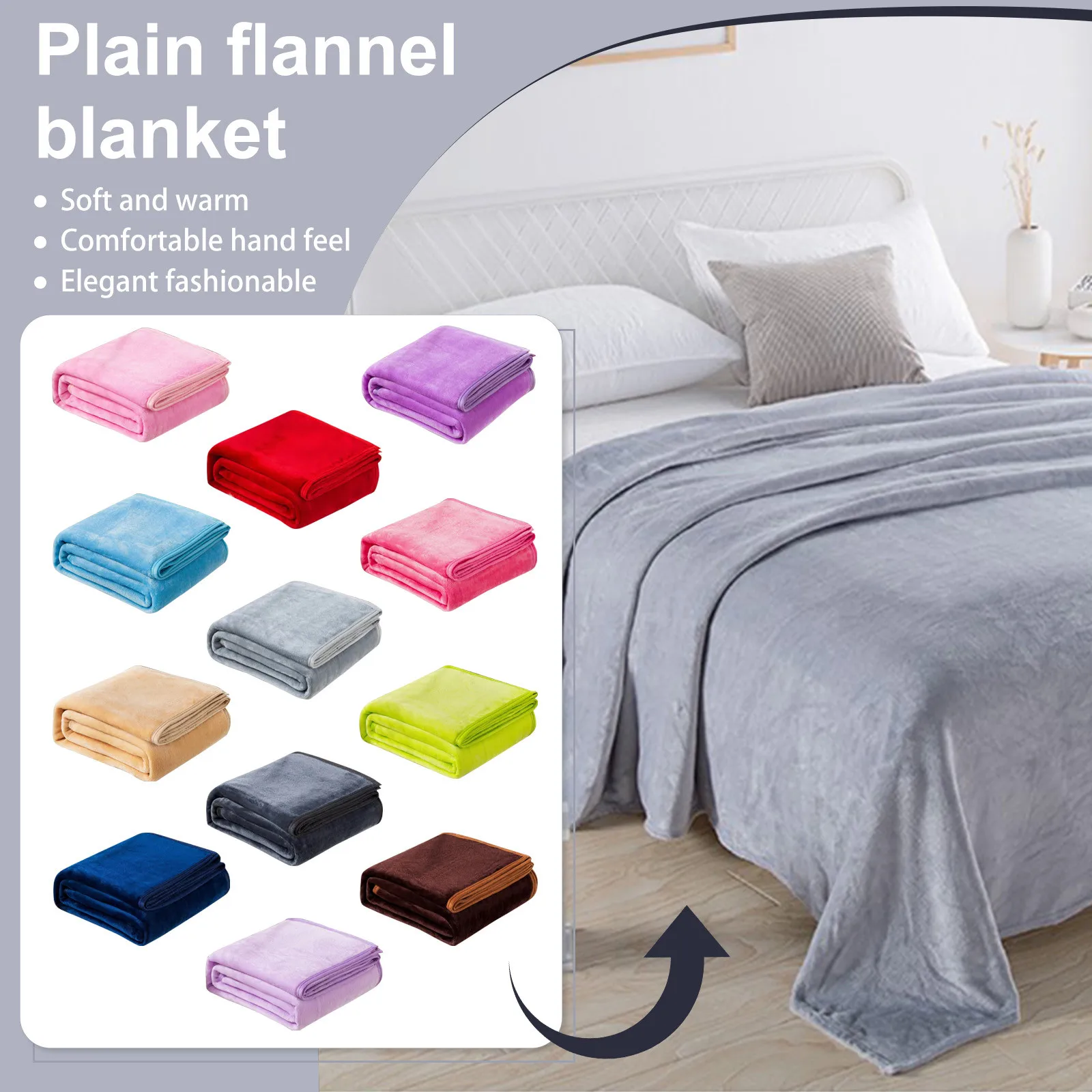 Coral Fleece Blankets For Beds Solid Soft Warm Thin Bedspread Sofa Cover Warm & Machine Washable Faux Fur Solid Blanket