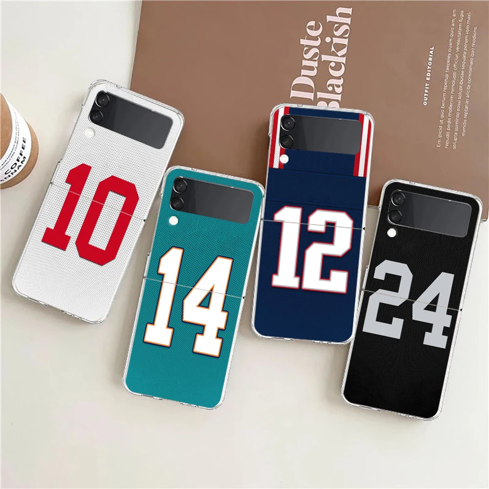 Football Player National Team Jersey Hard PC Phone Case For Samsung Galaxy Z Flip 5 4 3 Transparent Cover For Galaxy Z Flip 6