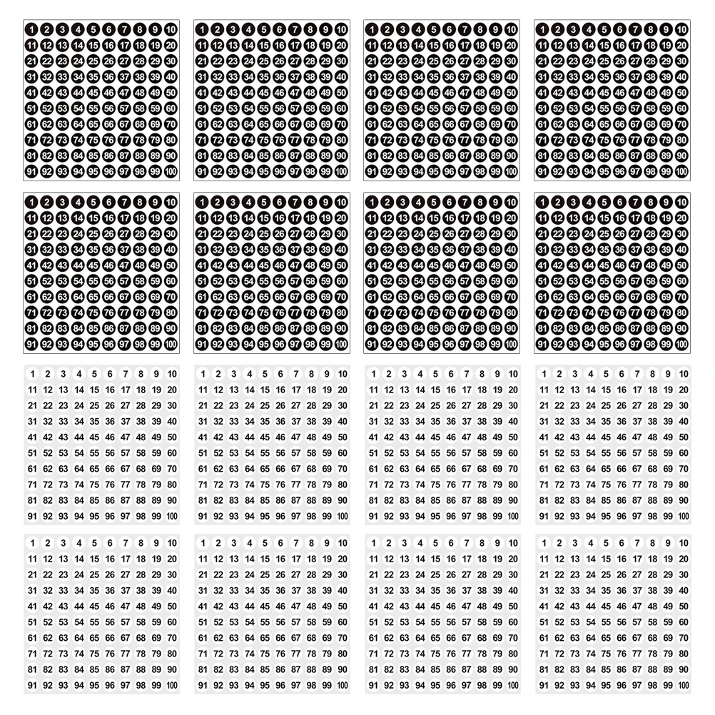 

5000Pcs Number Stickers Self-Adhesive Round Labels 10mm Waterproof Dot Decals for Classroom Office Warehouse Organization