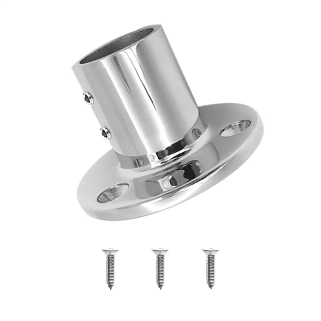 

Marine Boat Yacht Hand Rail Fitting, 90 Degree Stanchion Mount Hardware Round Base inch 25mm Tubes, 316 , with Screws