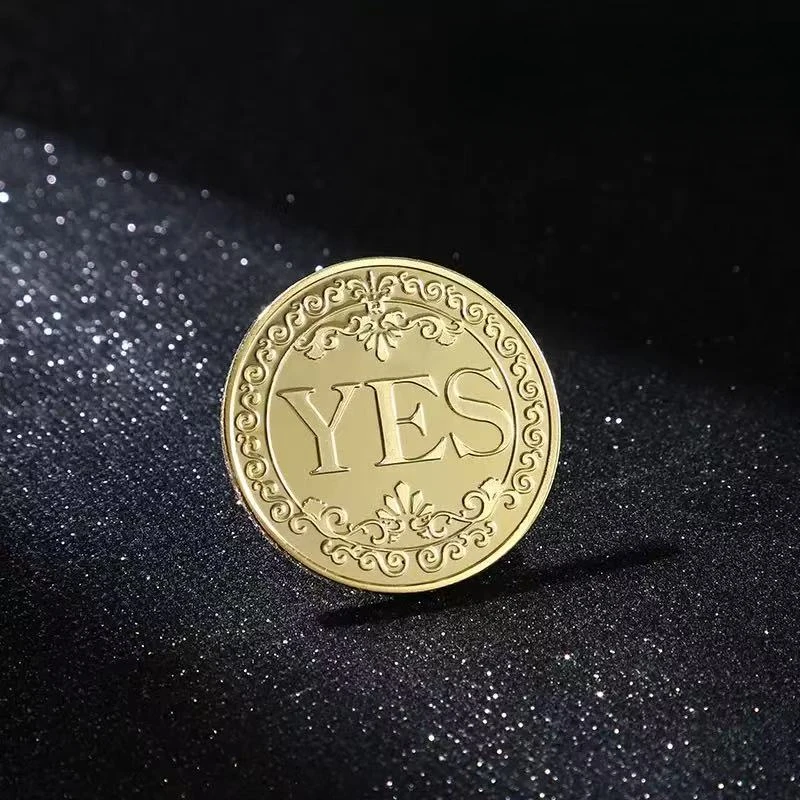 نعم لا قرار عملة تذكارية - عملة معدنية ممتعة للإجابة، هدية إبداعية للأشخاص غير المكتمنين #3