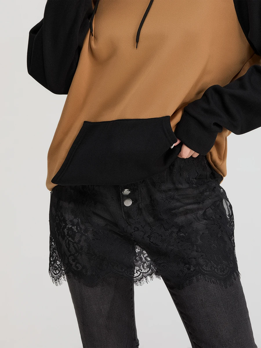 Kanten shirtverlenger voor dames, elastische taille, nep-top, onderste sweep-rokverlenger voor gelaagdheid