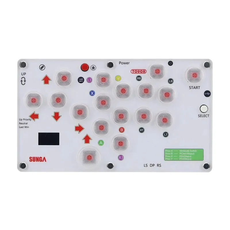 

17-Button Mini Arcade Controller Fight Stick Gaming Controller With Screen Replacement Parts Accessories Fit For Hitbox PC/PS4