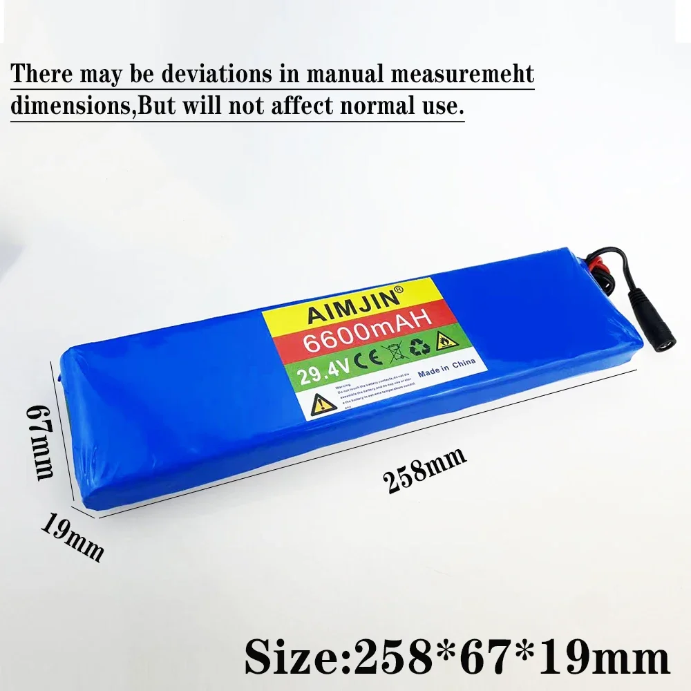 

2024 New 29V 7S2P 6.6Ah 18650 Lithium Battery Pack Rechargeable HighQuality Battery 15A BMS+29.4V Charger DlY Production