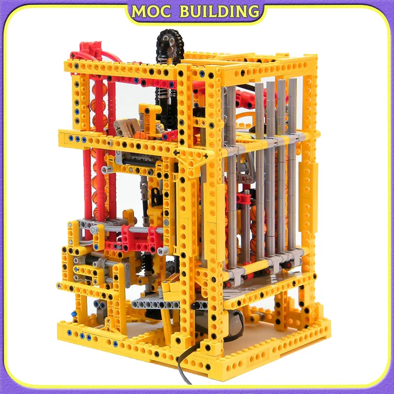 MOC Buidling Block Vertical Ball Clock GBC Module Machine Motor Technology Bricks Educational Toys Gifts