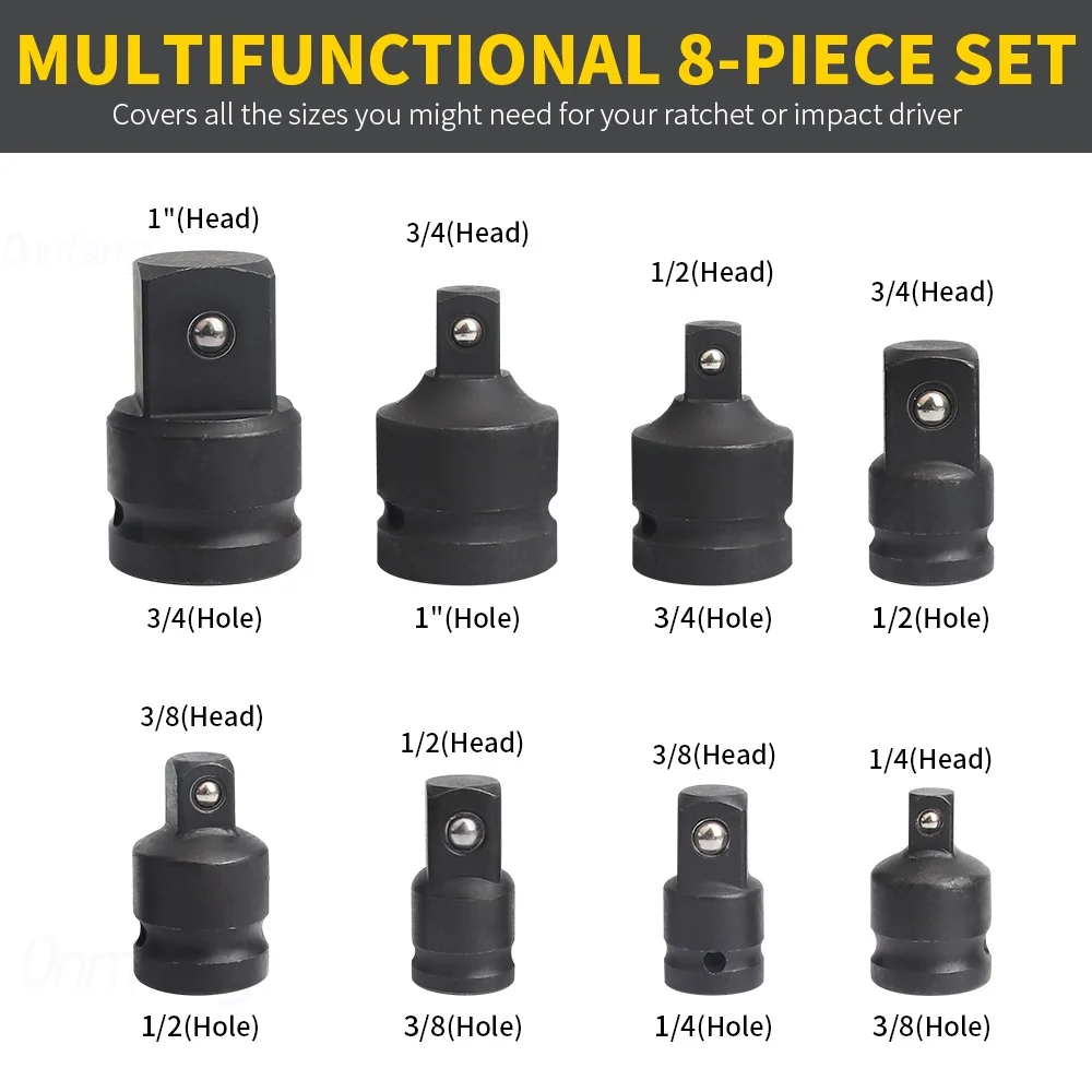 Socket Convertor Adaptor 1/2 To 3/8 3/8 To 1/4 3/4 To 1/2 Air Wrench Joints Ratchet Drive Adapter Socket Adaptor Repair Tools