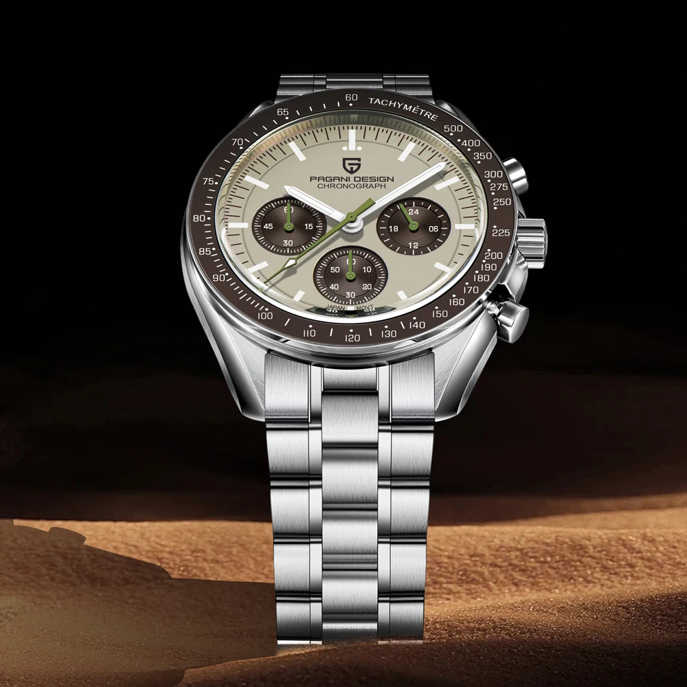 

PAGANI DESIGN Saturn Men's Quartz Watch 2025 Luxury Chronograph Light Tan Sapphire Crystal Vk63 Movement Waterproof Men's Watch