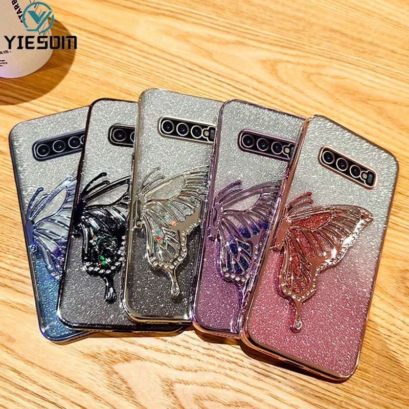

3D Butterfly Glitter Phone Case for Samsung Galaxy S10 Plus S10 S9 Plus S9 S8 S8 Plus Bling Back Cover