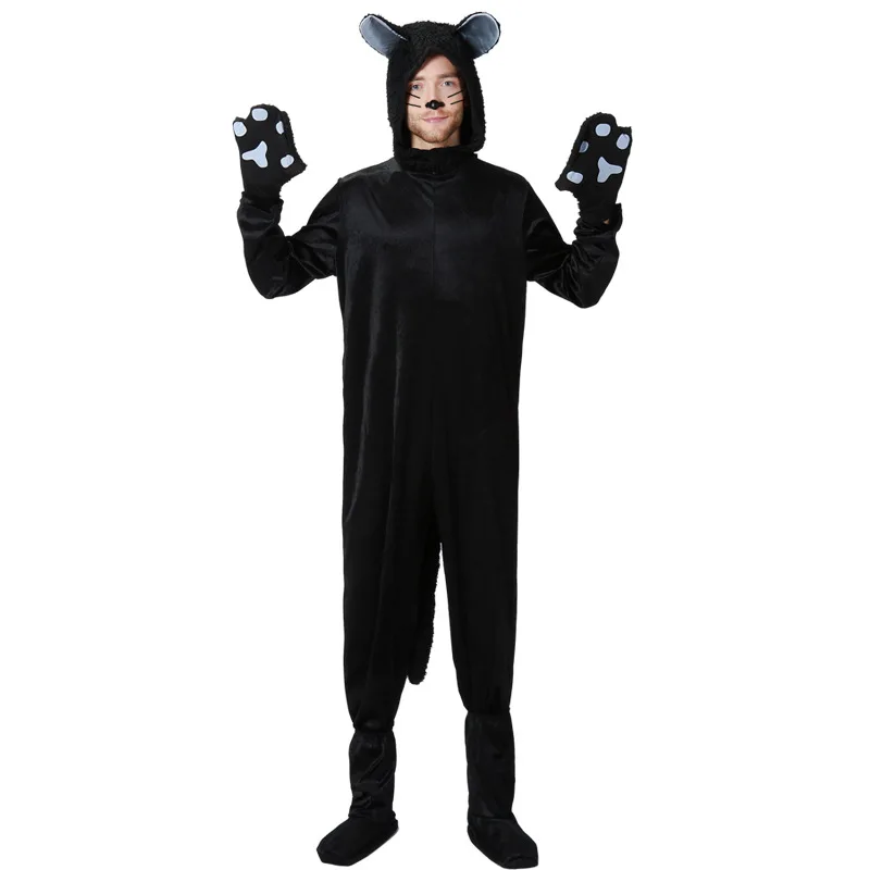

Adult Cosplay Black Cat Costume Animal Onesie Suitable for Halloween Party Dance Jumpsuits Costumes Props Suit Woman Men