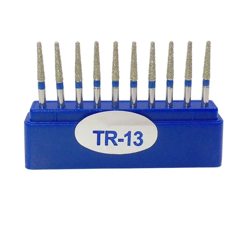 10Pcs/Box Dental Diamond Bur FG High Speed Burs TR SERIES for Teeth Polishing 1.6mm