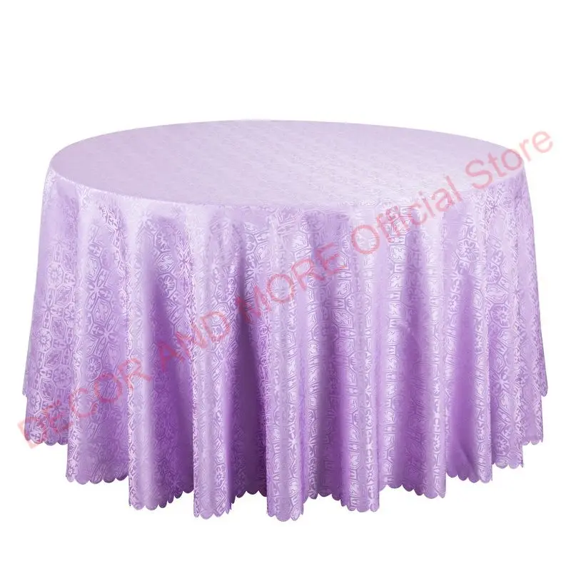 260cm Polyester Jacquard Round Tablecloth Solid Dining Table Cover For Hotel Wedding Banquest Decor White Table Cloths Wholesale