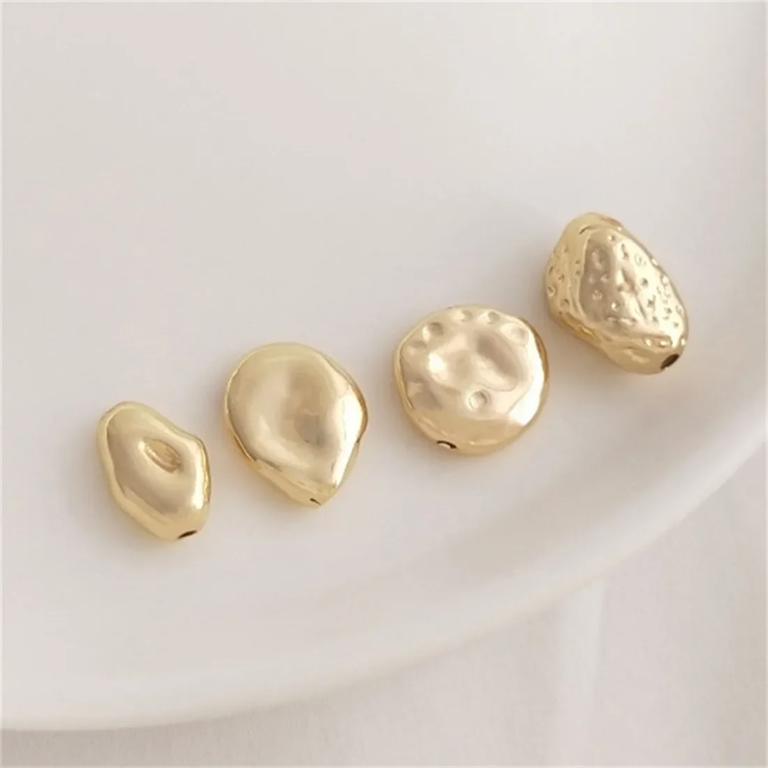 14K Gold Irregular Shaped Separated Bead Stone Bead Baroque Petal Partition DIY Handmade Pearl Jewelry C271